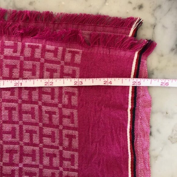 TOMMY HILFIGER Monogram TH Pink Long Shawl/Scarf - Picture 10 of 12